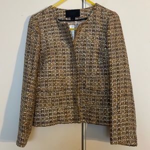 J.Crew Collection metallic tweed zip up jacket